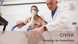  Presentation with fitness - Cool new theme with physiology - doctor with man doing fitness backdrop and a coral colored foreground