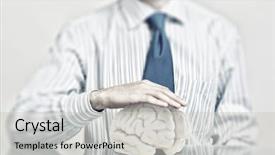  Presentation with human robot hands - Slide set featuring physiology - hands of man holding background and a light gray colored foreground