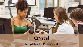  Presentation with medical students - Slides enhanced with physiology - medical students working together background and a coral colored foreground