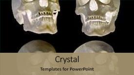  Presentation with ghost human skull - Slide deck having physiology - set of human skull isolated background and a coral colored foreground