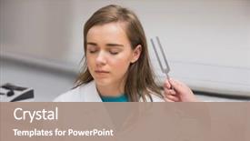  Presentation with hearing test - Amazing theme having physiology - student doing a hearing test backdrop and a coral colored foreground