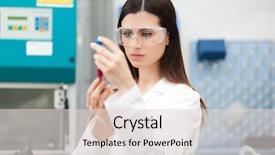  Presentation with blood test - PPT layouts featuring physiology - woman researcher doing a blood background and a lemonade colored foreground