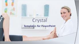  Presentation with foot massage - Amazing PPT layouts having physiotherapist doing foot massage in medical office backdrop and a sky blue colored foreground
