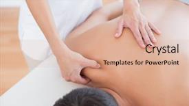  Presentation with shoulder - Beautiful slides featuring physiotherapist doing shoulder massage backdrop and a coral colored foreground
