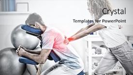  Presentation with give first and u will get back - Colorful PPT theme enhanced with physiotherapist giving back massage backdrop and a sky blue colored foreground