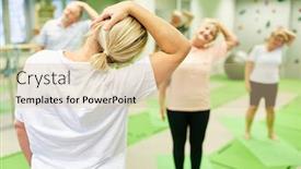  Presentation with cervical spine - Cool new PPT theme with physiotherapist-shows-seniors backdrop and a lemonade colored foreground