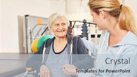  Presentation with senior care - Beautiful slides featuring physiotherapist-takes-care backdrop and a lemonade colored foreground