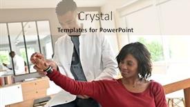  Presentation with physiotherapist - Slides enhanced with physiotherapist-working-with-patient background and a lemonade colored foreground