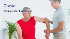  Presentation with male infertility - Colorful presentation design enhanced with body language flexible muscular young backdrop and a  colored foreground.