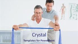  Presentation with shoulder - Amazing presentation having physiotherapy exercise - male therapist massaging mans shoulder backdrop and a lemonade colored foreground