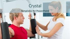  Presentation with physical exercises - Slide set consisting of physiotherapy making physical exercises background and a lemonade colored foreground