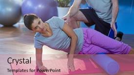  Presentation with woman in agriculture - Slide deck enhanced with  background and a  colored foreground