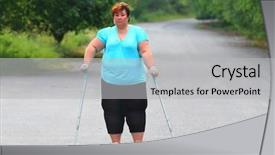  Presentation with obesity - Slide deck enhanced with physiotherapy treatment and obesity problem background and a light gray colored foreground