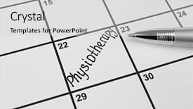  Presentation with action plan - Beautiful presentation theme featuring physiotherapy written on calendar plan backdrop and a  colored foreground