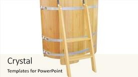  Presentation with cedar bath - Colorful slide deck enhanced with phytotherapie - phytotherapy cedar bath - barrel backdrop and a  colored foreground