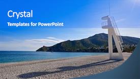 Presentation with spain - PPT theme having pi - albir beach in alfas del background and a cobalt blue colored foreground