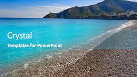  Presentation with beautiful spanish landscape costa blanca - Presentation design featuring pi - albir beach in alfas del background and a teal colored foreground