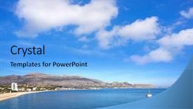  Presentation with beautiful spanish landscape costa blanca - Amazing presentation design having pi - albir beach in alfas del backdrop and a light blue colored foreground