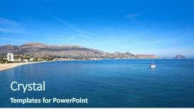  Presentation with beach - Colorful presentation theme enhanced with pi - albir beach in alfas del backdrop and a ocean colored foreground