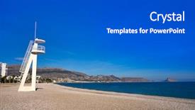  Presentation with beach - Presentation theme having pi - albir beach in alfas del background and a dark gray colored foreground