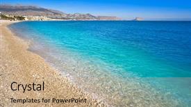  Presentation with beach - Audience pleasing presentation consisting of pi - albir beach in alfas del backdrop and a coral colored foreground