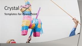  Presentation with office workers - PPT theme featuring pi - office workers playing background and a light gray colored foreground