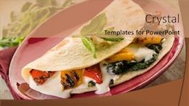  Presentation with capsicum - Cool new theme with piadina with spinach grilled capsicum and cheese backdrop and a coral colored foreground