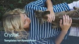  Presentation with harmony - Slide deck consisting of piaggio - woman and young animal young background and a ocean colored foreground