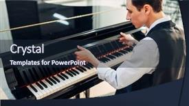  Presentation with piano keyboard - Cool new slide deck with pianist opens the keyboard lid backdrop and a wine colored foreground