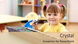  Presentation with electronic music - Presentation consisting of piano and microphone in preschool background and a lemonade colored foreground