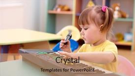  Presentation with electronic music - Cool new presentation theme with piano and microphone in preschool backdrop and a coral colored foreground