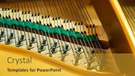  Presentation with musical instrument - Beautiful slides featuring piano-deck-close-view-chords backdrop and a yellow colored foreground