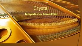  Presentation with musical instrument - Beautiful slide set featuring piano-deck-close-view-chords backdrop and a tawny brown colored foreground