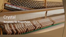  Presentation with strings - Beautiful presentation design featuring piano-hammers-hit-the-strings backdrop and a coral colored foreground