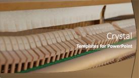  Presentation with strings - Colorful PPT layouts enhanced with piano-hammers-hit-the-strings backdrop and a coral colored foreground