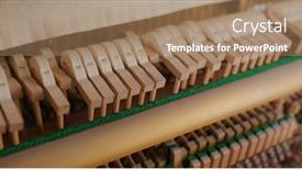  Presentation with strings - Slides consisting of piano-hammers-hit-the-strings background and a coral colored foreground