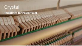  Presentation with strings - Presentation theme enhanced with piano-hammers-hit-the-strings background and a coral colored foreground