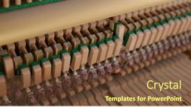  Presentation with strings - Slides having piano-hammers-hit-the-strings background and a tawny brown colored foreground