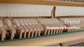  Presentation with strings - Audience pleasing theme consisting of piano-hammers-hit-the-strings backdrop and a coral colored foreground