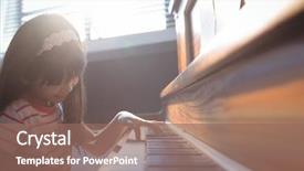  Presentation with music school - Audience pleasing theme consisting of piano in class at music backdrop and a violet colored foreground