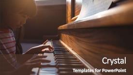  Presentation with music school - Amazing PPT layouts having piano in classroom at music backdrop and a  colored foreground