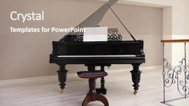  Presentation with piano - Cool new slide set with piano in empty classic room backdrop and a coral colored foreground