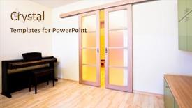  Presentation with piano - Colorful theme enhanced with piano in modern room interior backdrop and a lemonade colored foreground