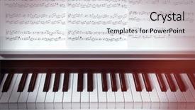  Presentation with piano keyboard - Cool new theme with piano keyboard and musical notes backdrop and a white colored foreground