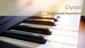  Presentation with piano keyboard - Slide deck enhanced with piano-keyboard-background-on-stage background and a  colored foreground