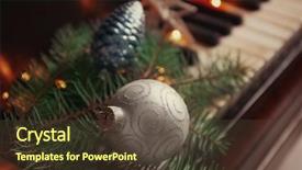  Presentation with noel - PPT layouts featuring piano keyboard christmas music background and a tawny brown colored foreground