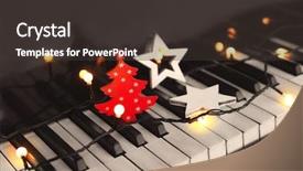  Presentation with piano keyboard - Cool new slides with piano keyboard with christmas decoration backdrop and a dark gray colored foreground