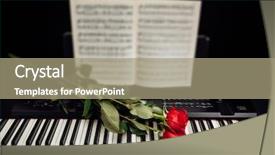  Presentation with electronic music - PPT layouts featuring electronic award - red roses on piano keys background and a gray colored foreground