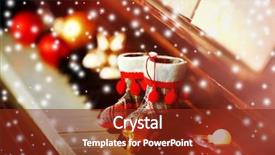  Presentation with christmas music - Theme enhanced with piano keys decorated with christmas background and a tawny brown colored foreground