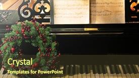  Presentation with piano - Presentation design having piano keys with christmas decorations background and a tawny brown colored foreground